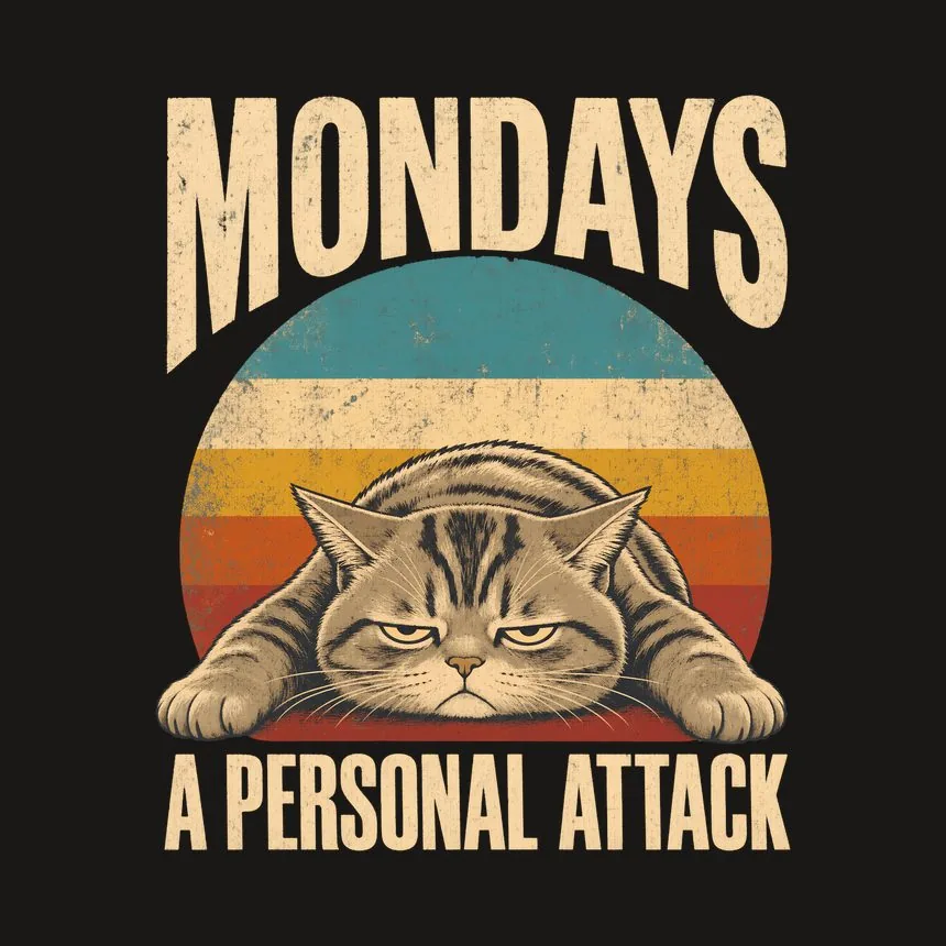 Mondays A Personal Attack Retro Cat Design — funny cat tumbler