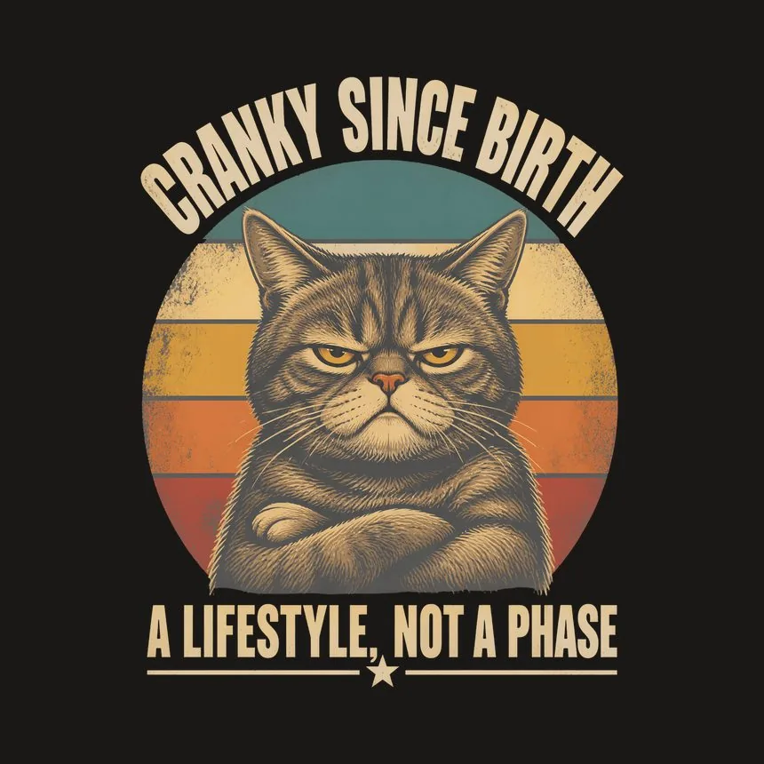 Cranky Since Birth A Lifestyle Not A Phase — funny cat tumbler