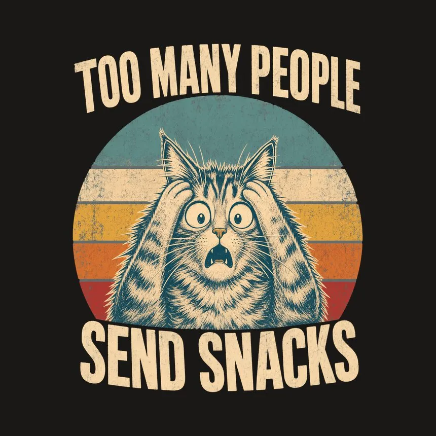 Too Many People Send Snacks Retro Cat Design — funny cat tumbler