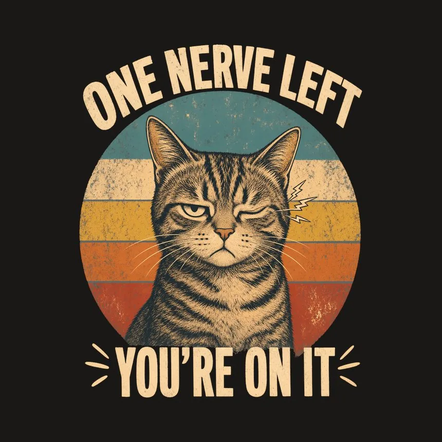 One Nerve Left You'Re On It Retro Cat Design — funny cat tumbler