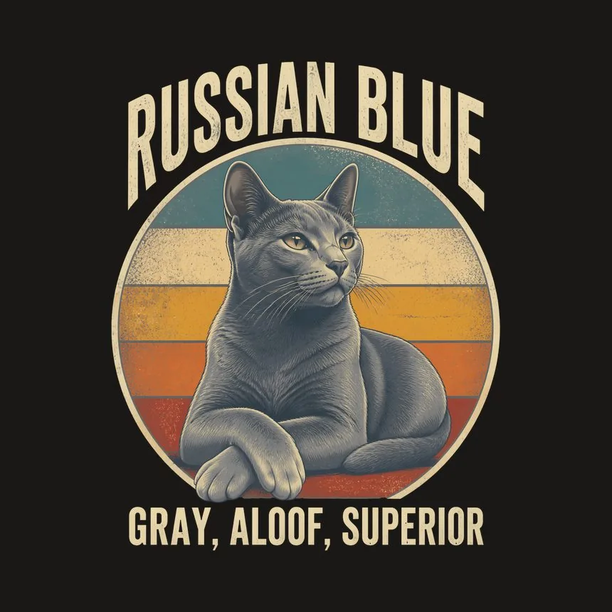 Russian Blue Gray, Aloof, Superior Cat Design — funny cat tumbler