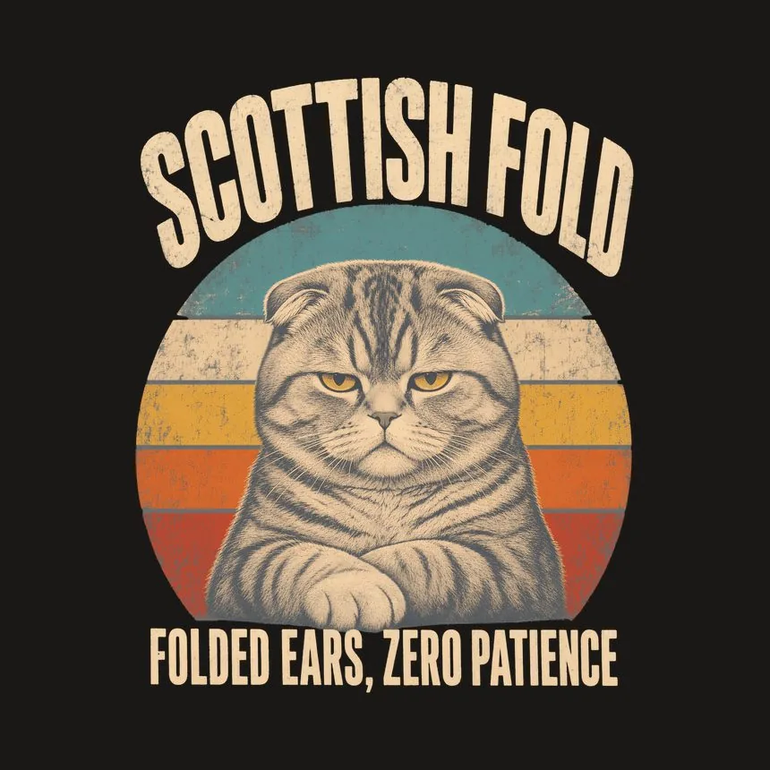 Scottish Fold Folded Ears, Zero Patience — funny cat tumbler