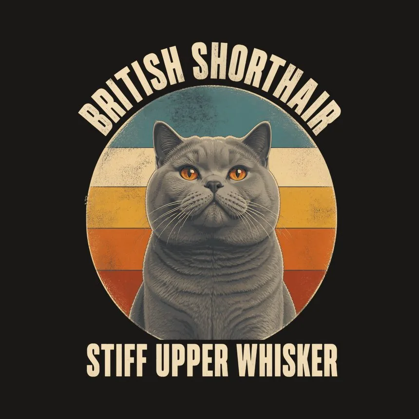 British Shorthair Stiff Upper Whisker Cat Design — funny cat tumbler