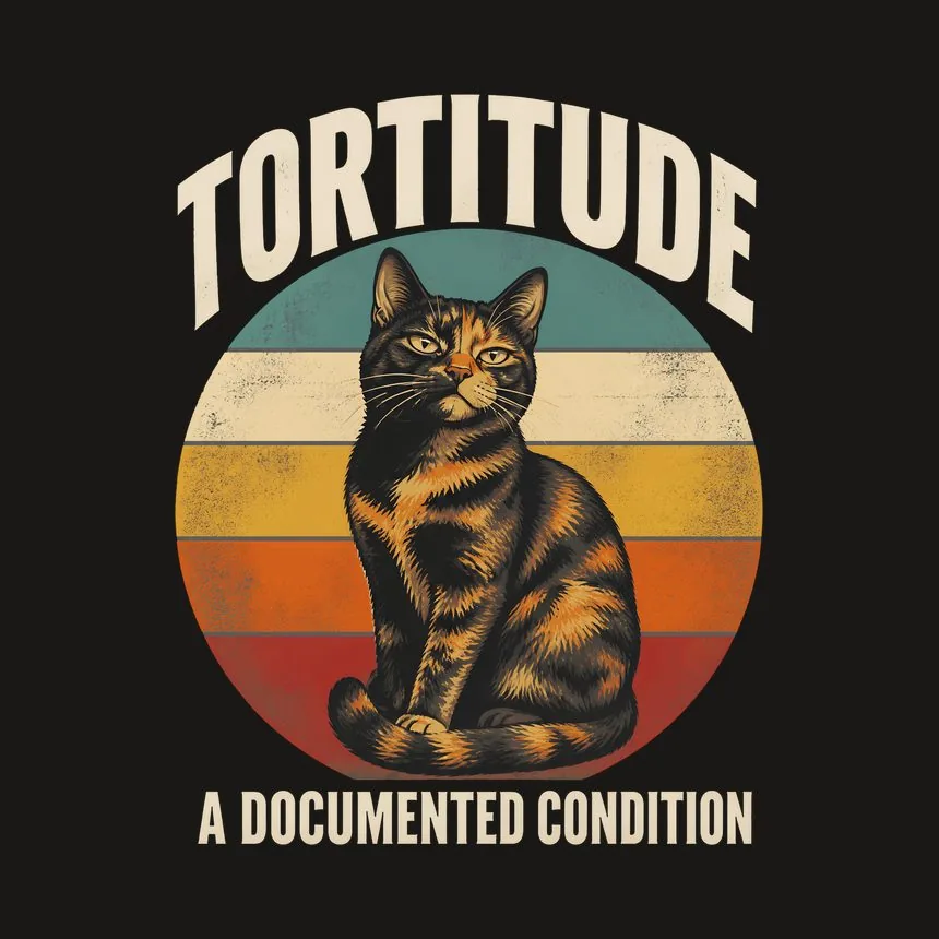 Tortitude A Documented Condition Retro Cat Design — funny cat tumbler