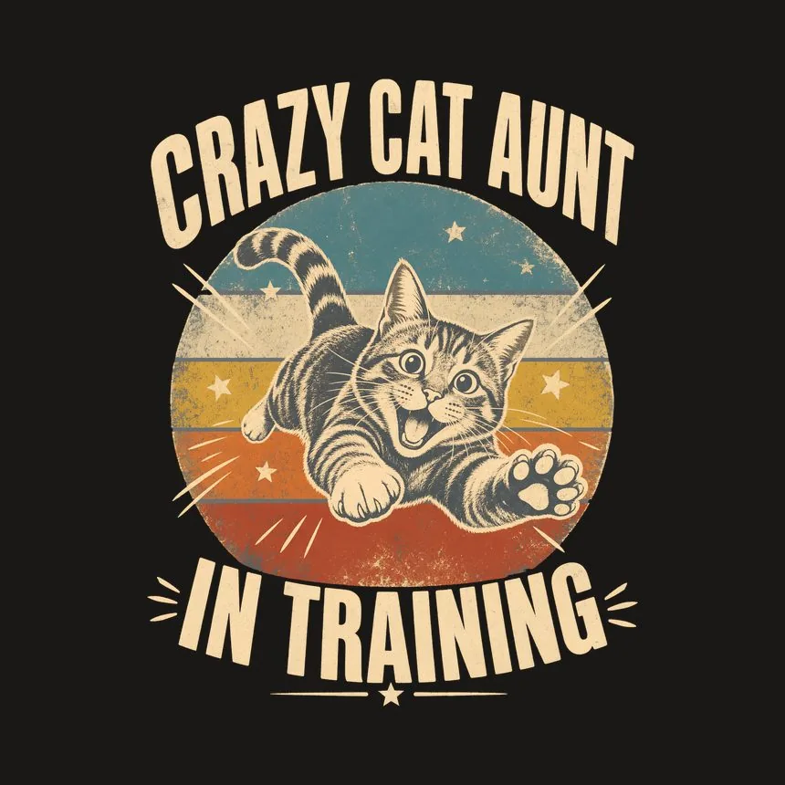 Crazy Cat Aunt In Training Retro Cat Design — funny cat tumbler