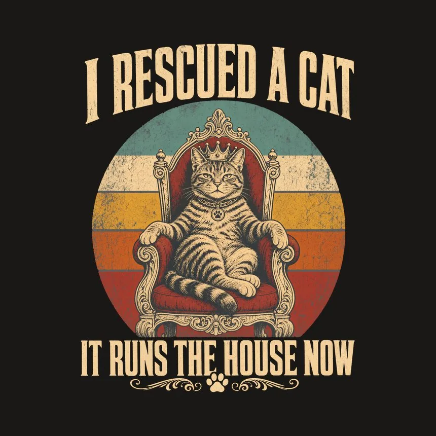 I Rescued A Cat It Runs The House Now Cat Design — funny cat tumbler