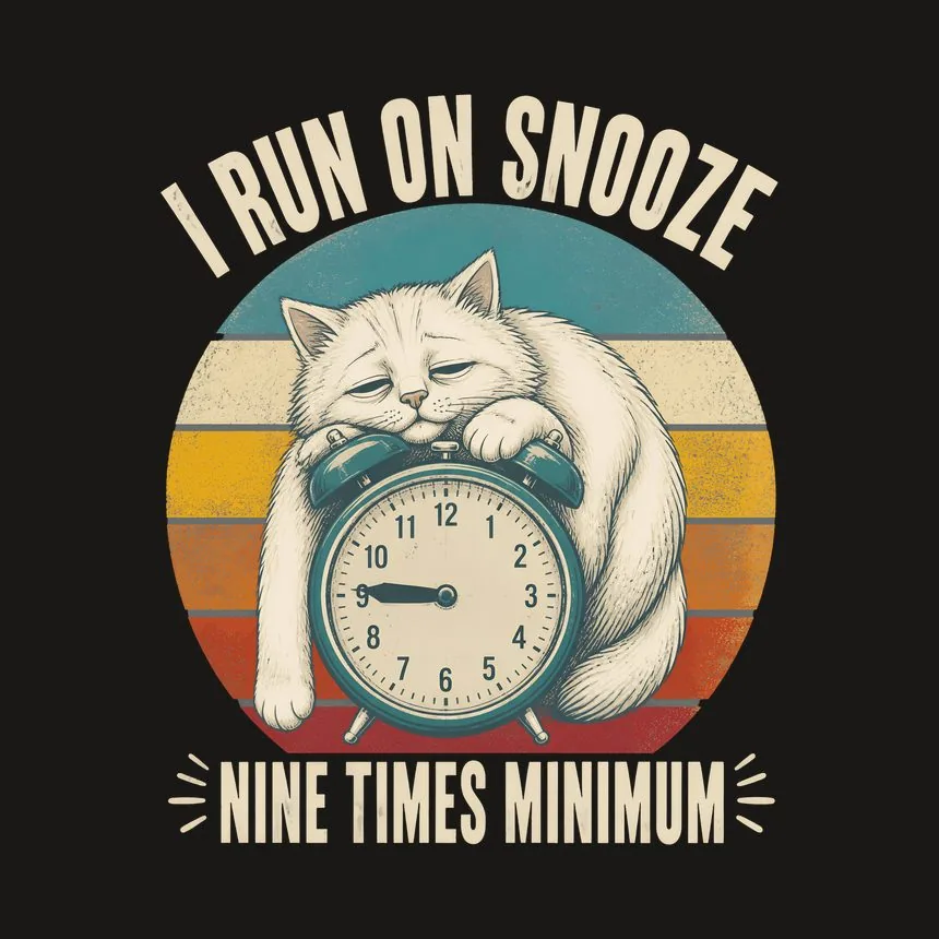 I Run on Snooze Nine Times Minimum Cat — funny cat tumbler
