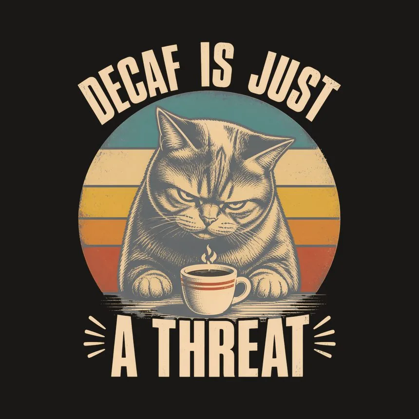 Decaf Is Just A Threat Cat — funny cat tumbler