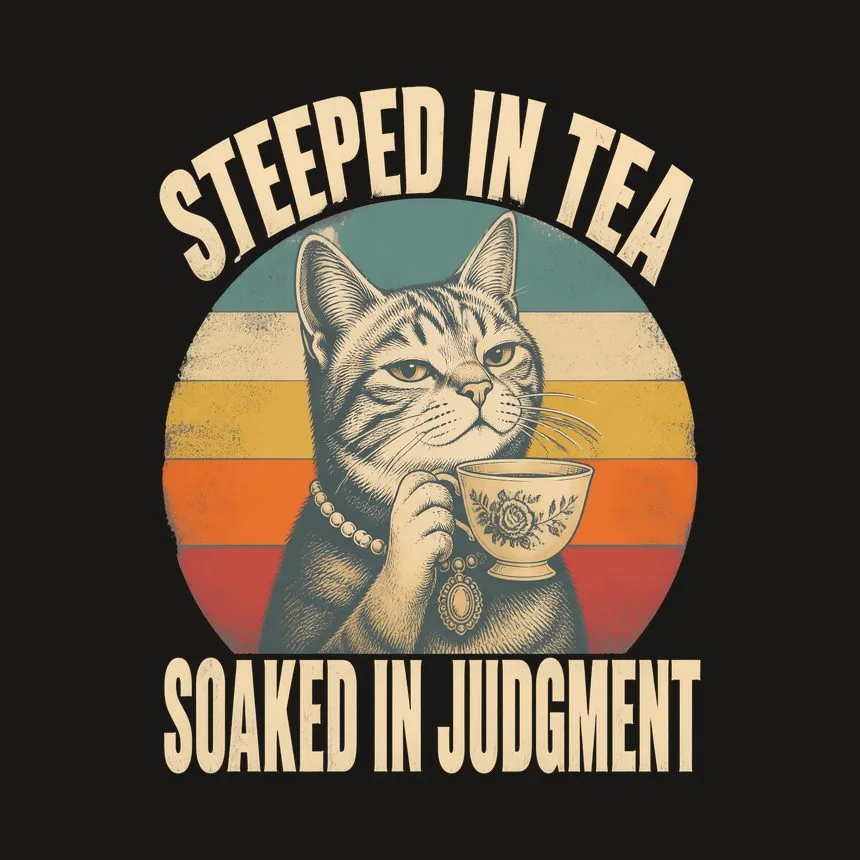 Steeped In Tea Soaked In Judgment Cat — funny cat tumbler