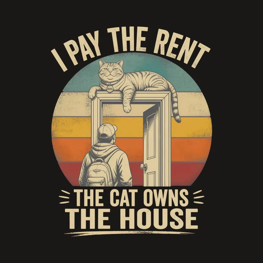 I Pay The Rent The Cat Owns The House — funny cat tumbler
