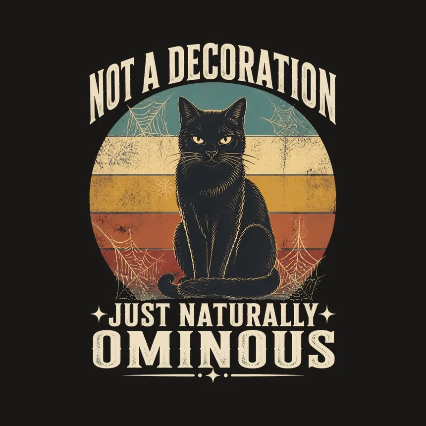 Not A Decoration Naturally Ominous Black Cat — funny cat tumbler