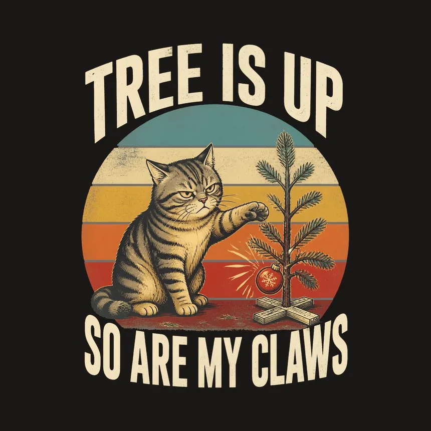 Tree Is Up So Are My Claws Naughty Xmas Cat — funny cat tumbler