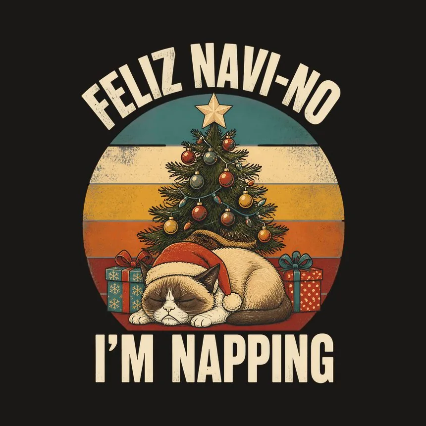 Feliz Navi No I'm Napping Holiday Santa Cat — funny cat tumbler