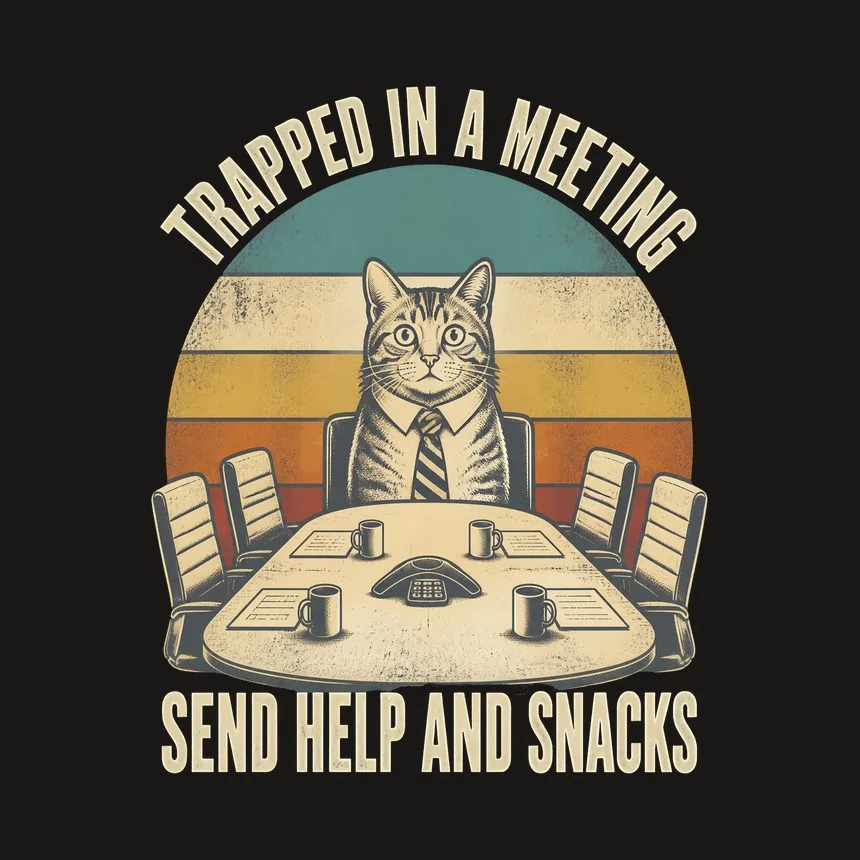 Trapped In A Meeting Cat — funny cat tumbler