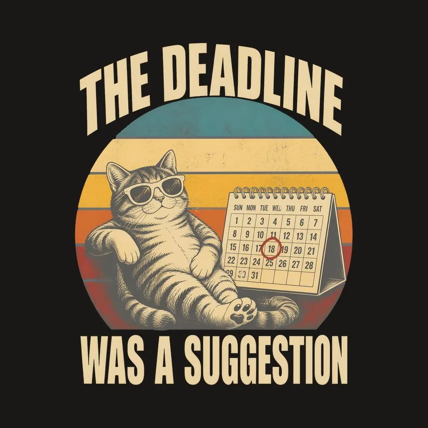 The Deadline Was A Suggestion Cat — funny cat tumbler