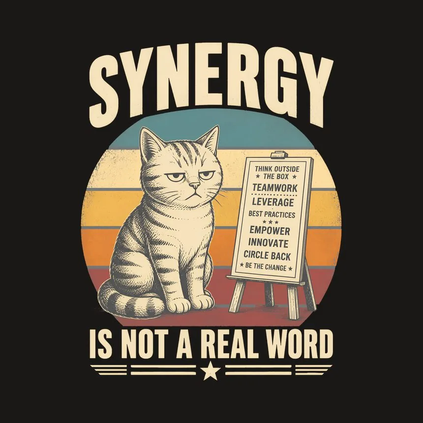 Synergy Is Not A Real Word Cat — funny cat tumbler